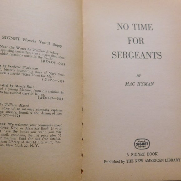 NO TIME FOR SERGEANTS by Mac Hyman Vintage Book 1958 - Picture 3 of 8